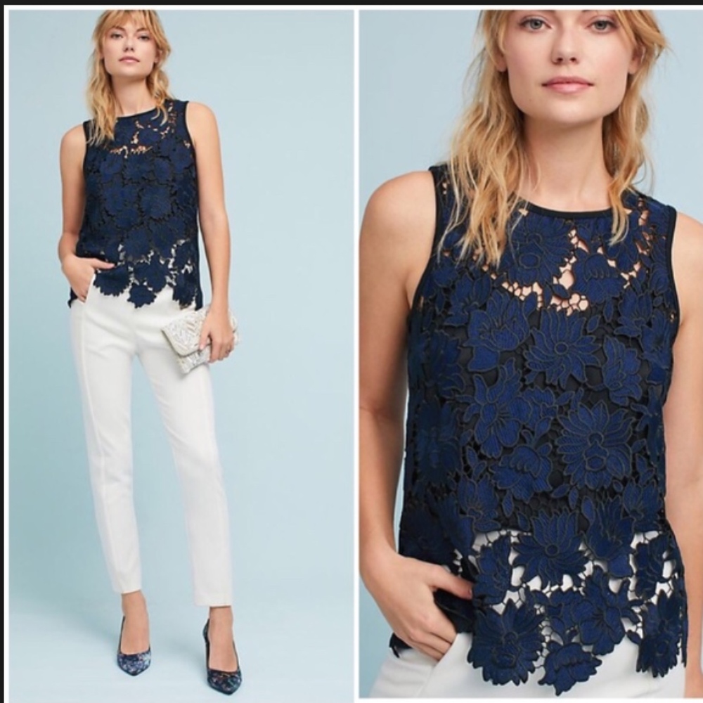 Sleeveless Lace Shell Blouse